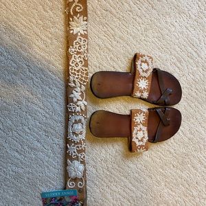 NWT Jenny Krauss matching sandals/belt. L/9